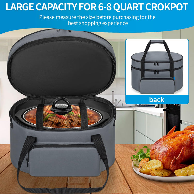 Double Layer Slow Cooker Travel Bag Compatible with 6