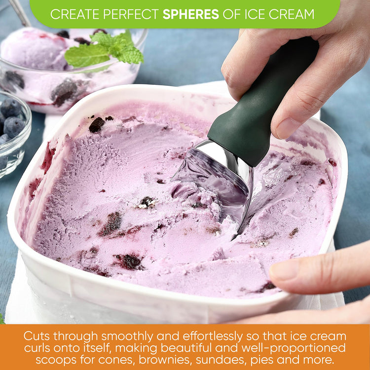 Heavy Duty Ice Cream Scoop with Soft Grip Handle