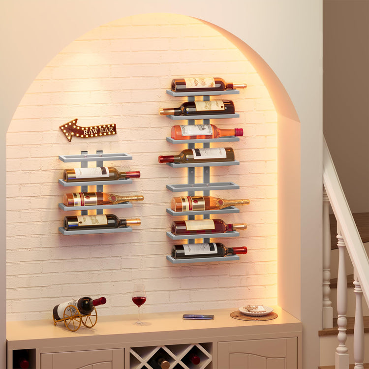 8 Tier Wall Mount Wine Rack (8 Count)