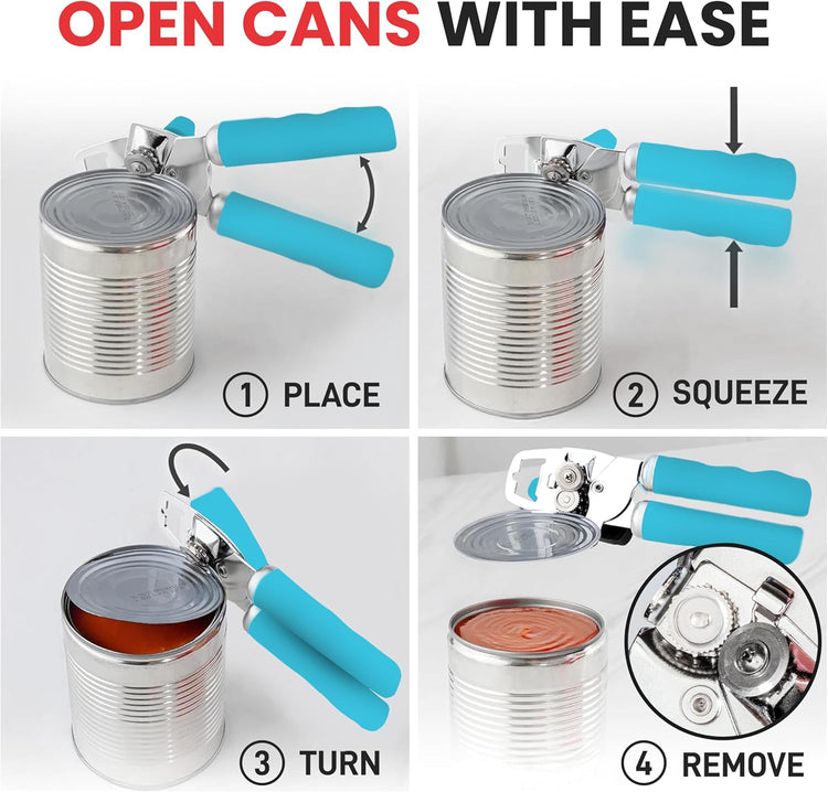 Zulay Kitchen Manual Can Opener with Bottle Opener with Turn Knob