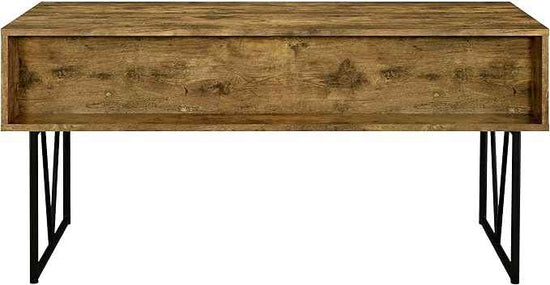 Coaster Home Furnishings Analiese Rustic 63-Inch 4-Drawer Home Office Computer Writing Desk Study Table with Storage Engineered Eco-Friendly Wood Look Laminate Sturdy Steel Base Rustic Nutmeg 800999