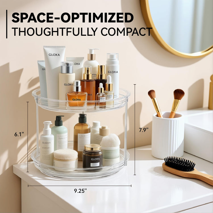 2 Tier Lazy Susan Turntable Organizer for Cabinet