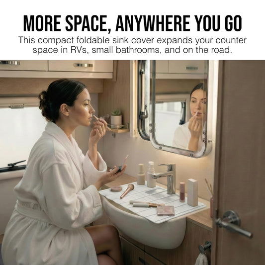 Travel Size Bathroom Sink Cover for Counter Space
