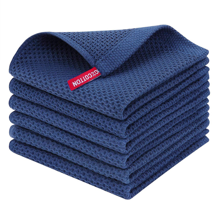 100% Cotton Waffle Weave Kitchen Dish Cloths 6 (6 Count)