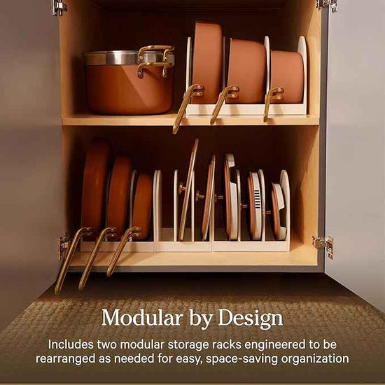 Our Place 17-Piece Essentials Complete Cookware Set - Ceramic Fry Pans, Saucepans, Sauté Pan, Stock Pot, Strainer Basket & Modular Storage | Thermakind™ Nonstick, Oven Safe up to 450°F | Terracotta