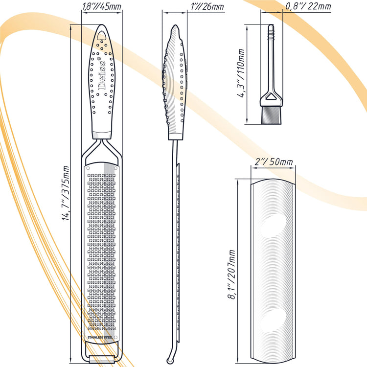 PRO Citrus Zester & Manual Cheese Grater