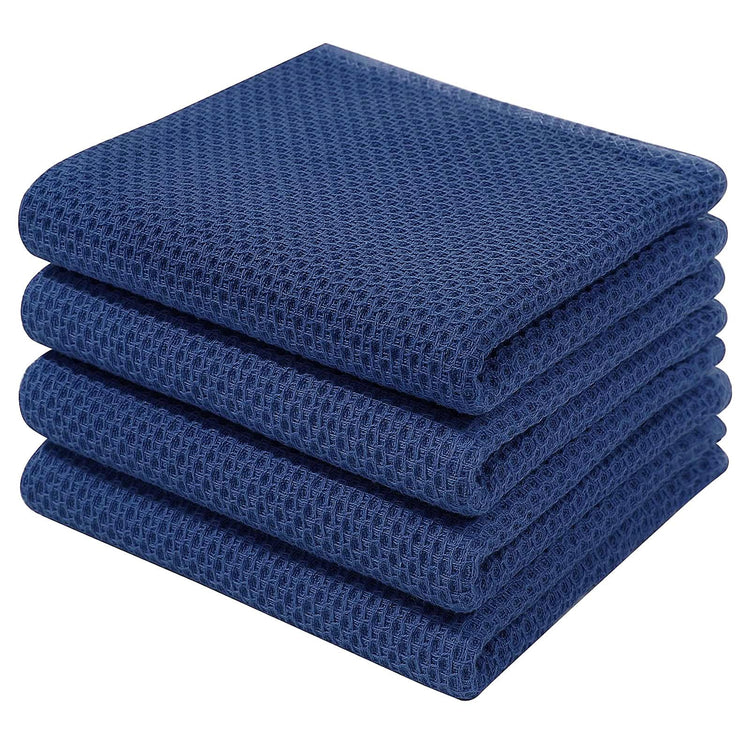 100% Cotton Waffle Weave Kitchen Dish Towels 4 (4 Count)