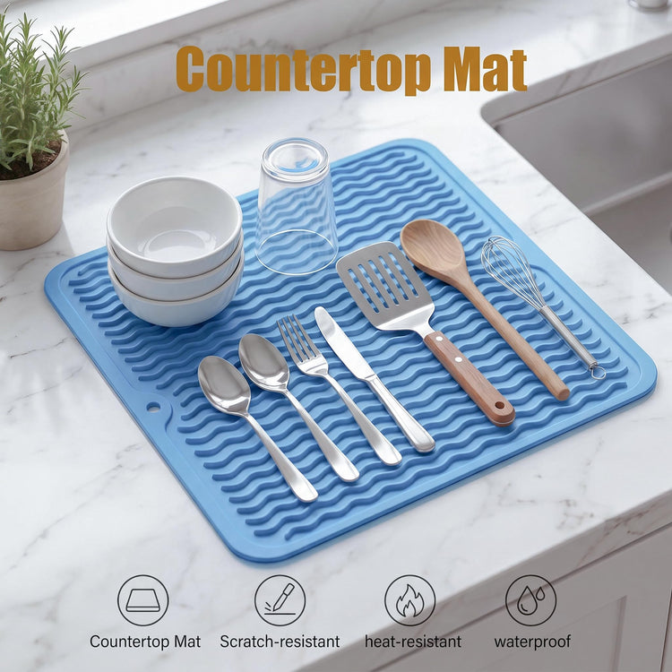 Silicone Dish Drying Mat for Multiple Usage