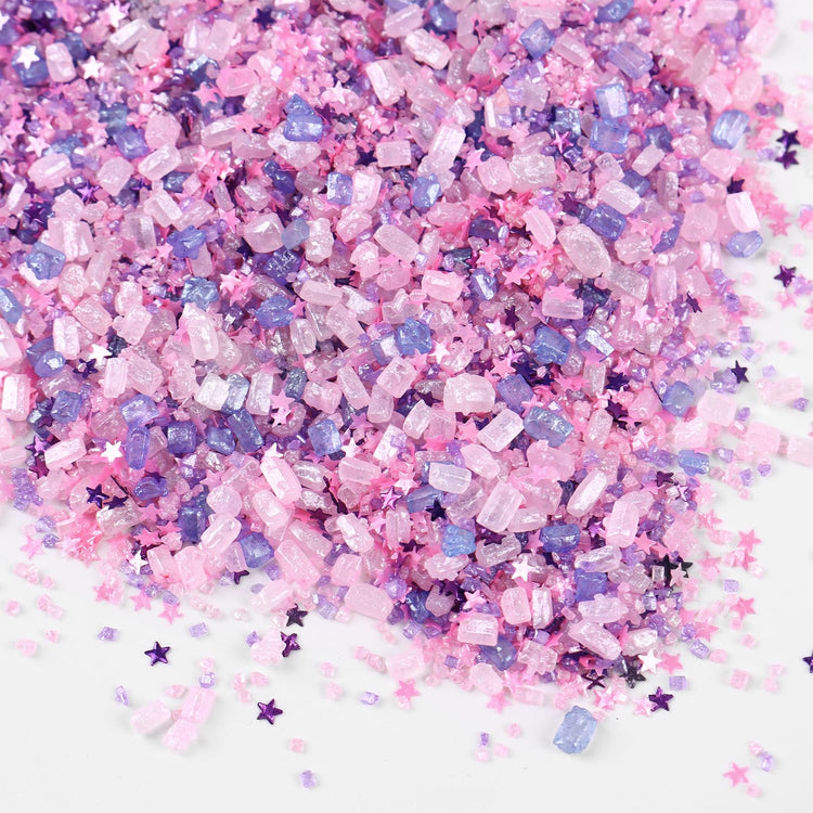 Sanding Sugar Edible Pink Glitter Stars Mix (3.5 Ounce)