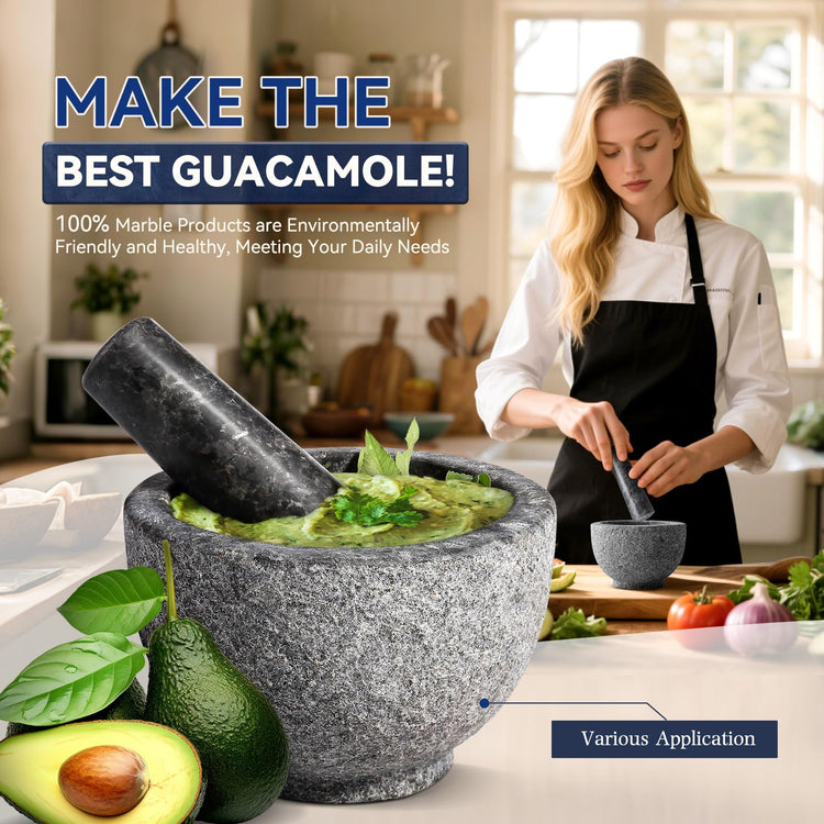 African Natural Granite Mortar and Pestle Set