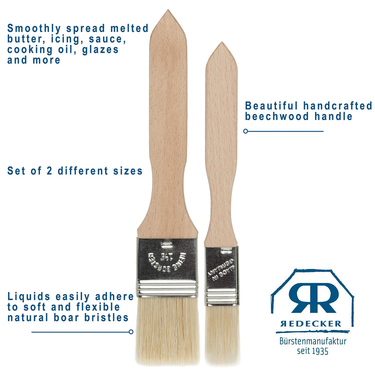 Pastry Brushes Set with Untreated Beechwood Handles