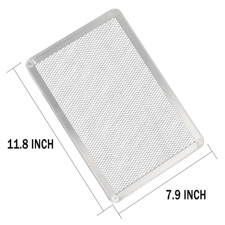 Pizza Screen 8 x 12 Inch 2 Pack Rectangular Aluminum Pizza Pan Restaurant (2 Count)
