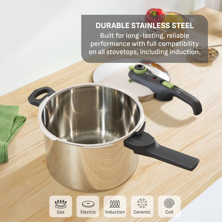 Secure Stainless Steel Stovetop Pressure Cooker