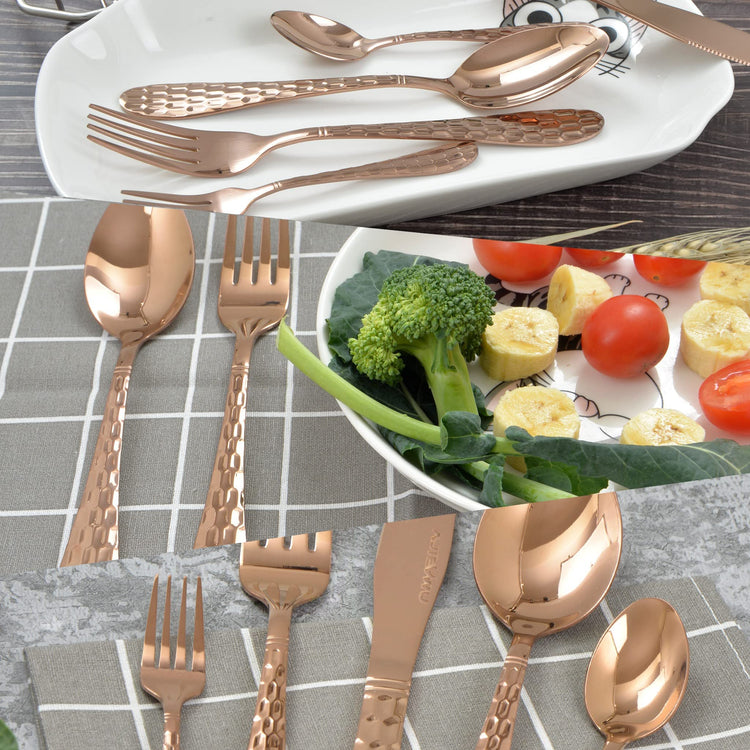 Hammered Silverware Set 20