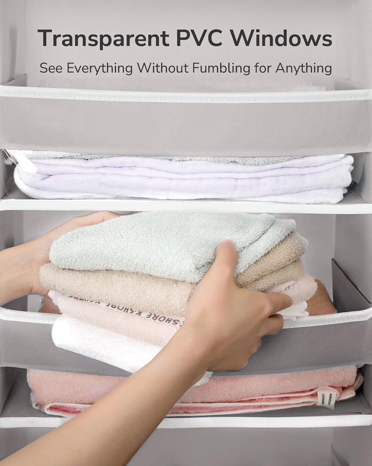 ULG Over The Door Organizer with 6 Large Pockets 12 Side Pockets, 50lbs Weight Capacity Door Hanging Organizer for Bedroom, Bathroom, Pantry, Nursery Storage, Gray