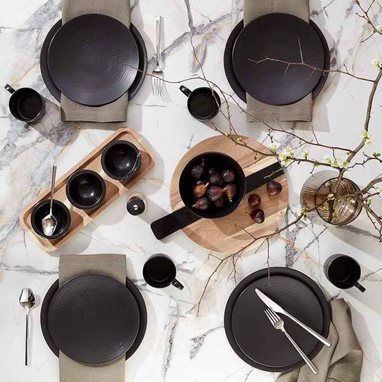 Lenox Lx Collective Black Accent Plates, Set of 4, 4.35 LB,White