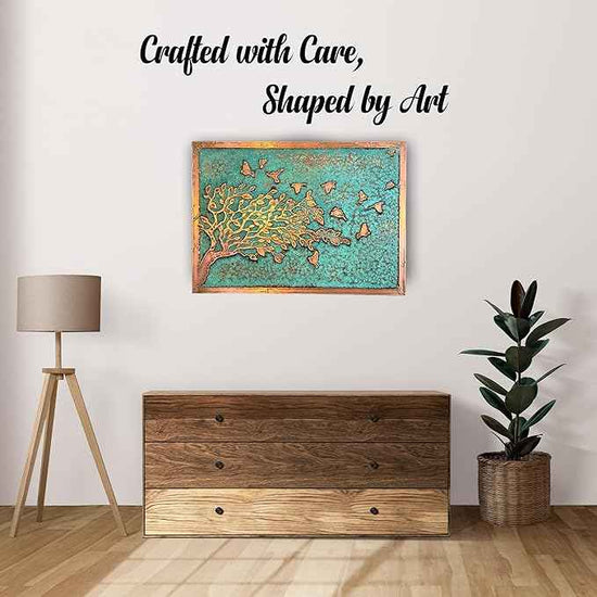 nooc art Handmade Copper Wall Art for Home, Living Room, Bedroom, Kitchen and Office Decor, Rustic Decorative Mural Art for Farmhouse Decor (Tree of Peace, 9.8 x 13.8, Unframed)