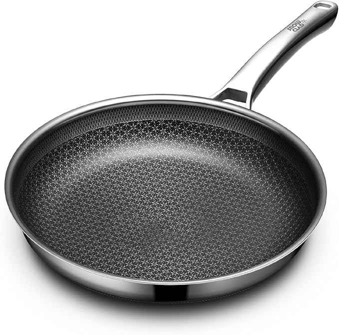 Non Stick Frying Pans 12 inch, Hybrid Frying Skillets Nonstick,non stick Stainless Steel Braiser Pans, Dishwasher and Oven-Safe Chef Pan, Induction Compatible Cooking Pan, PFOA Free