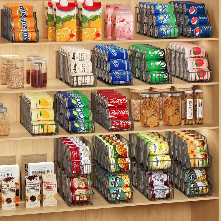 4 Tier Stackable Can Rack Organizer for Kitchen Pantry
