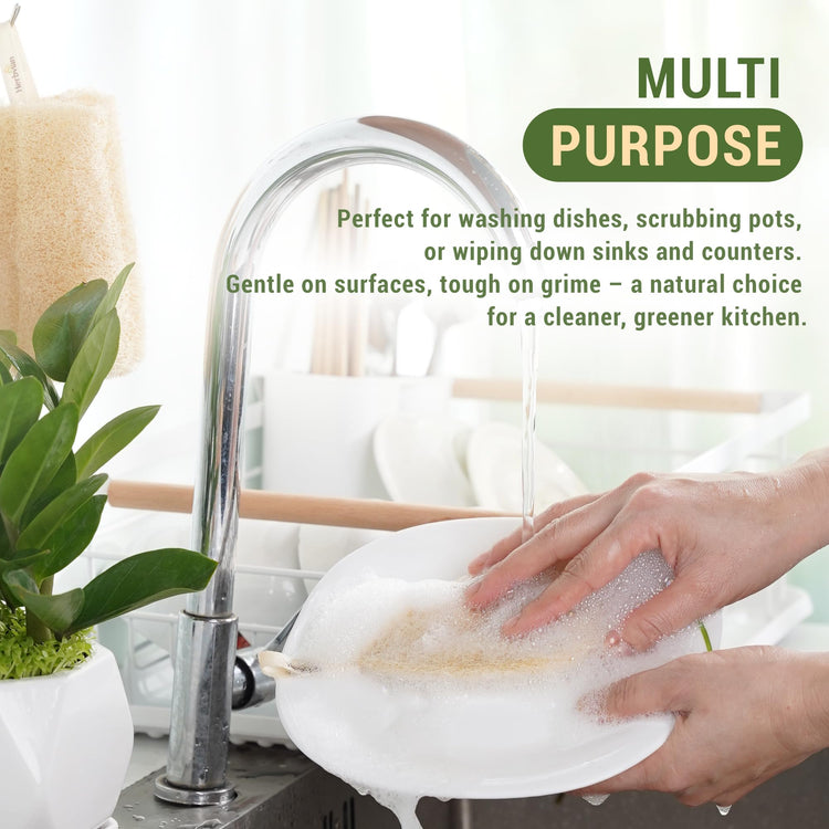 Natural Loofah Kitchen Scrubbing Pads (4 Count)