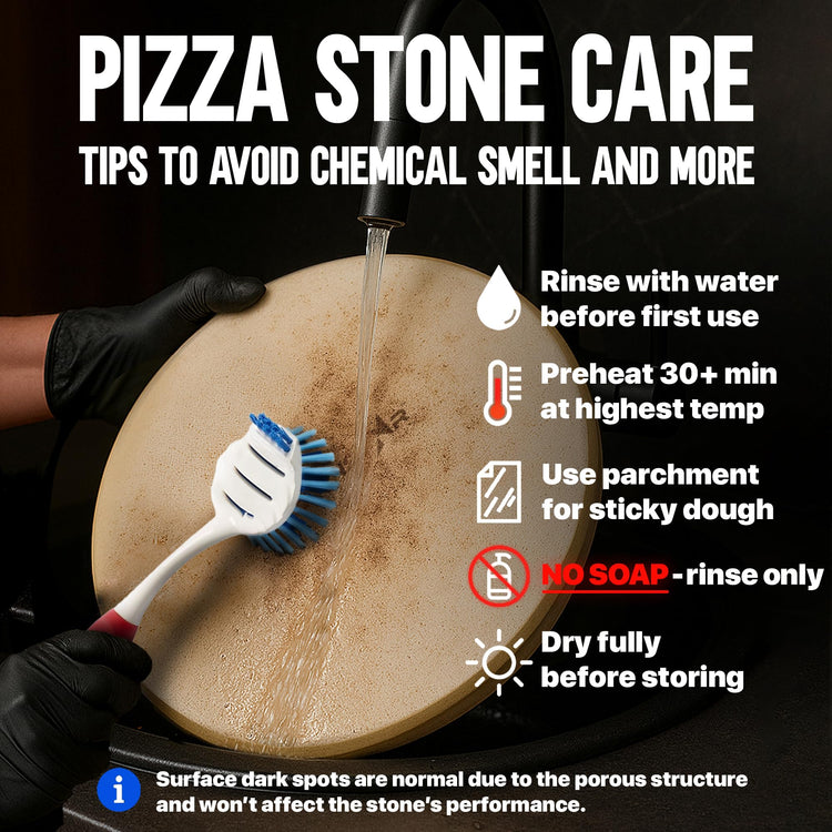 14 inch Pizza Stone for Oven and BBQ Grill with Handles