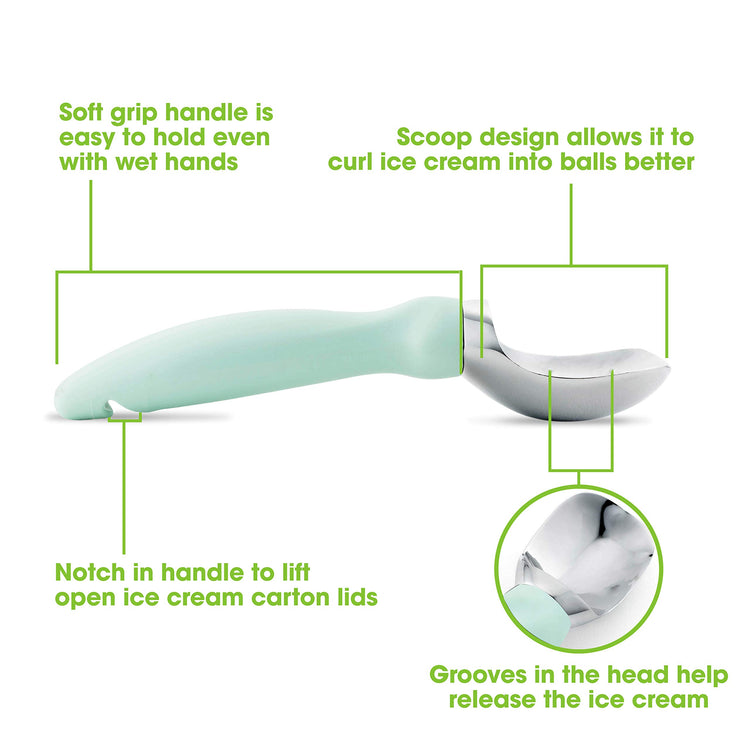 Stainless Steel Ice Cream Scoop with Soft Grip Handle