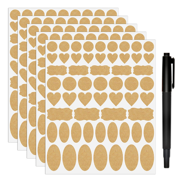 Natural Brown Kraft Paper Label Stickers