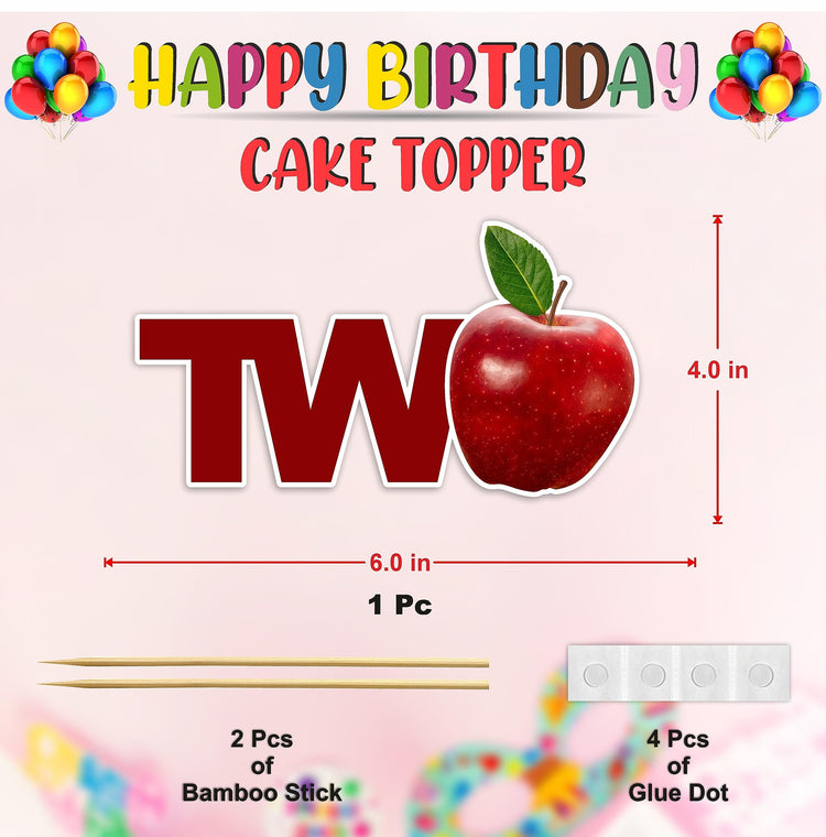 Apple Two Cake Topper