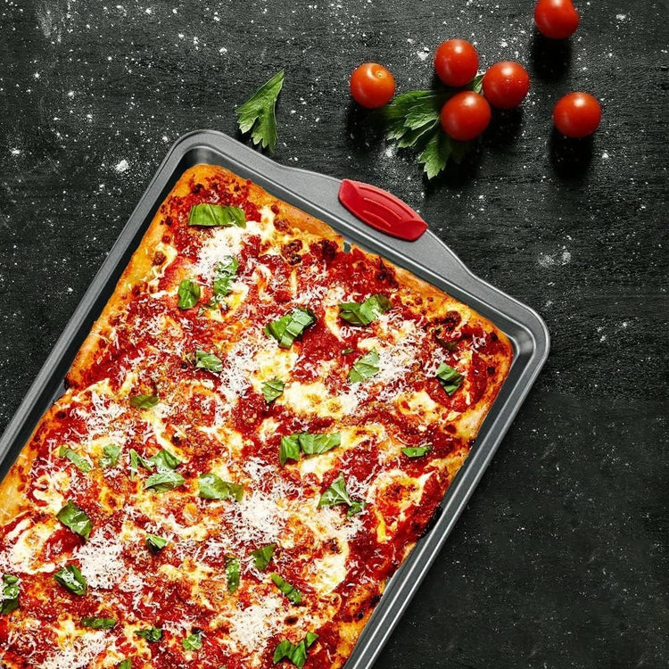 Boxiki Kitchen Nonstick Baking Sheet Pan – Heavy-Gauge Carbon Steel, Warp, Dent, and Rust-Resistant – Gourmet Rimmed Half Cookie Sheet Trays, Non-Toxic for Exceptional Baking Performance - 15x10 Inch