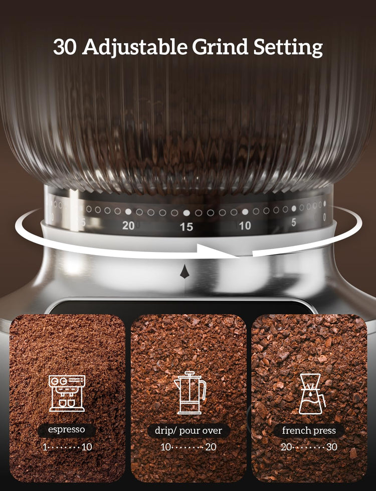 Stainless Steel Espresso Grinder with Portafilter Holder