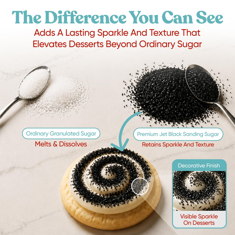 Black Sanding Sugar for Baking & Cookie Decorating (5 Ounce)