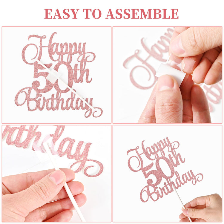 50th Birthday Cake Decorations (9 Count)