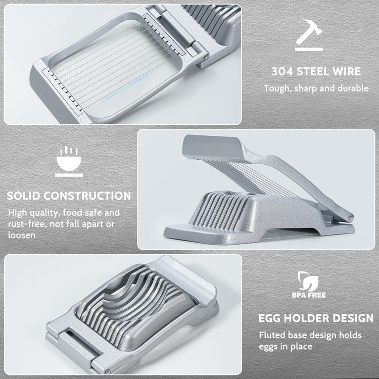 Heavy Duty Stainless Steel Wire Egg Slicer for Hard Boiled Eggs
