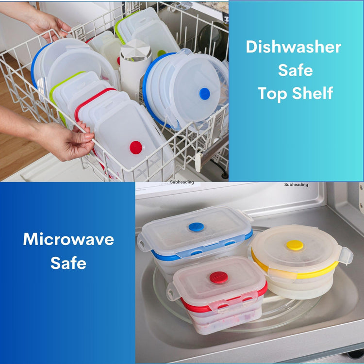 Collapsible Food Storage Containers with Lids (5 Count)