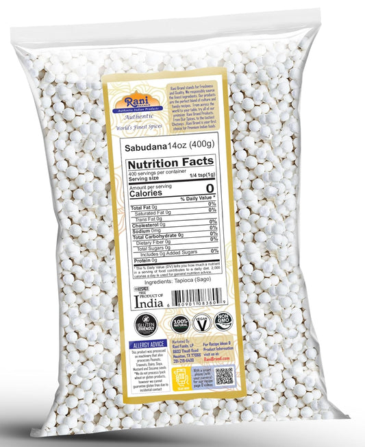 Rani Sabudana (Tapioca/Sago) Pearls 14oz (400g) ~ All Natural | Vegan | No Colors | NON-GMO | Indian Origin - Nestoria