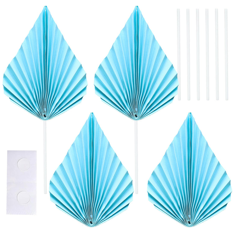 6pcs Paper Palm Fan Cake Toppers (6 Count)