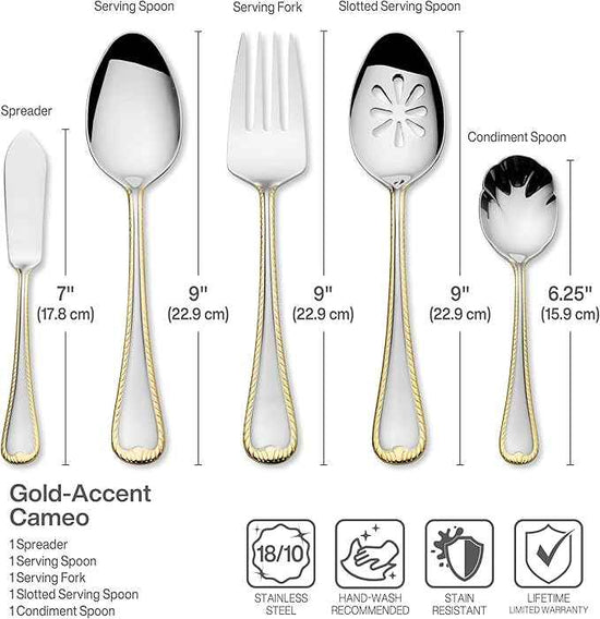 Mikasa Cameo Gold 65 Piece Flatware Set, Service for 12