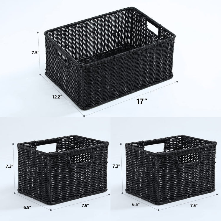 Large Wicker Baskets for Storage (3 Count)