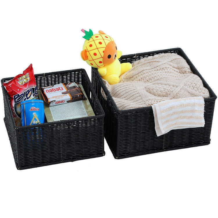 Wicker Storage Baskets for Organizing (2 Count)