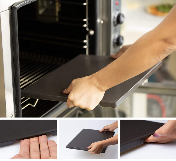 Pizza Stone Ceramic Coating 15"x12" Rectangular Pizza Stone for Oven Grill BBQ