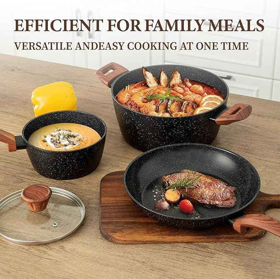 26Pcs Pots and Pans Nonstick Ceramic Cookware Set Nontoxic Kitchen Cooking Set with Steamers Utensils Induction Compatible, PFAS/PFOA Free, Oven and Dishwasher Safe, Black