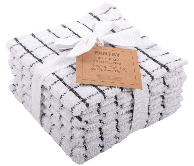 Pantry 100% Cotton Checkered Grid Dish Cloths (6 Count)