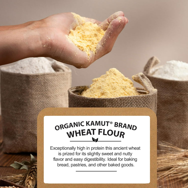 Be Still Farms Kamut Flour Organic Bulk - Bread Flour for Baking (4.8 lb) Khorasan - Organic Whole Wheat Flour Unbleached - High in Fiber | USA Grown | USDA Certified | Vegan | Non-GMO - Nestoria