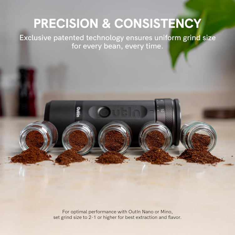 Fino Portable Electric Coffee Grinder with 28 Precise Grind Settings