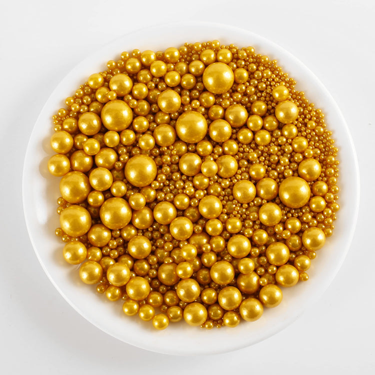 Gold Pearl Sugar Sprinkles (4.58 Ounce)