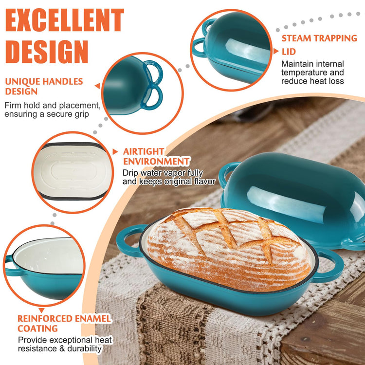 5 QT Enameled Cast Iron Sourdough Bread Oven