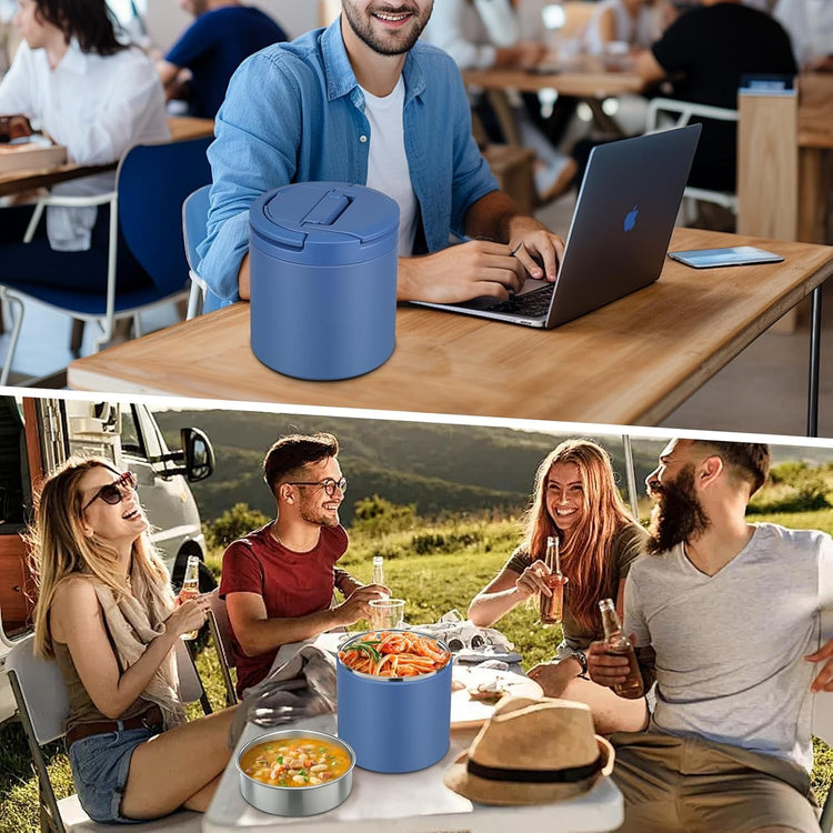 Thermo for Hot Food, Soup Thermo for Adults 40oz Lunch Containers Wide Mouth, Insulated Food Container Leak Proof Vacuum Stainless Steel With Carry Handle and Spoon BPA Free