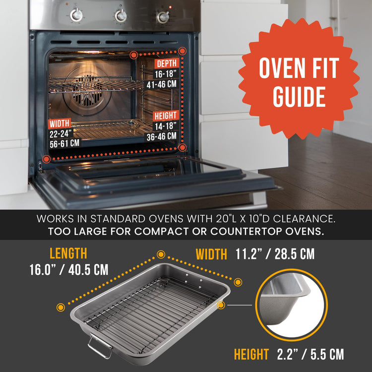 Nonstick Carbon Steel Large Roasting Pan with Rack