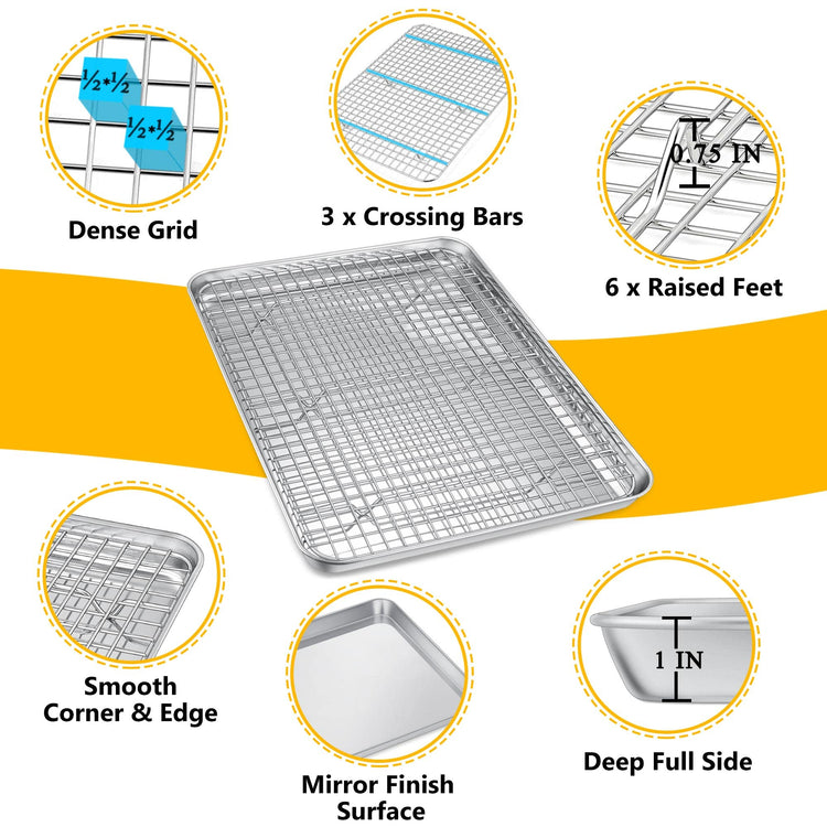 17.5 Inch Baking Sheet Pan and Cooking Rack