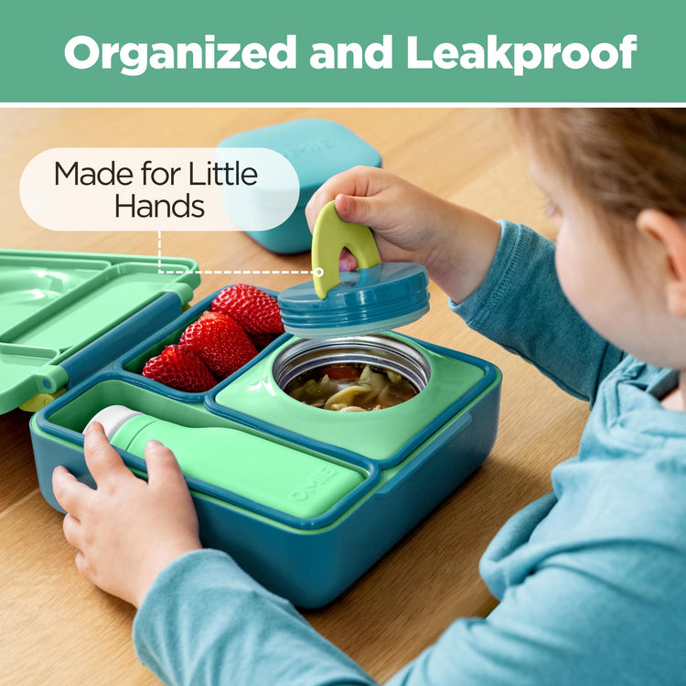OmieBox Kids Insulated Leakproof Bento Lunch Box with Food Jar